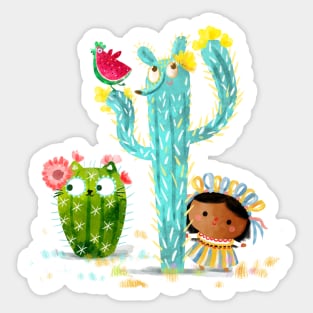 Cacti besties Sticker